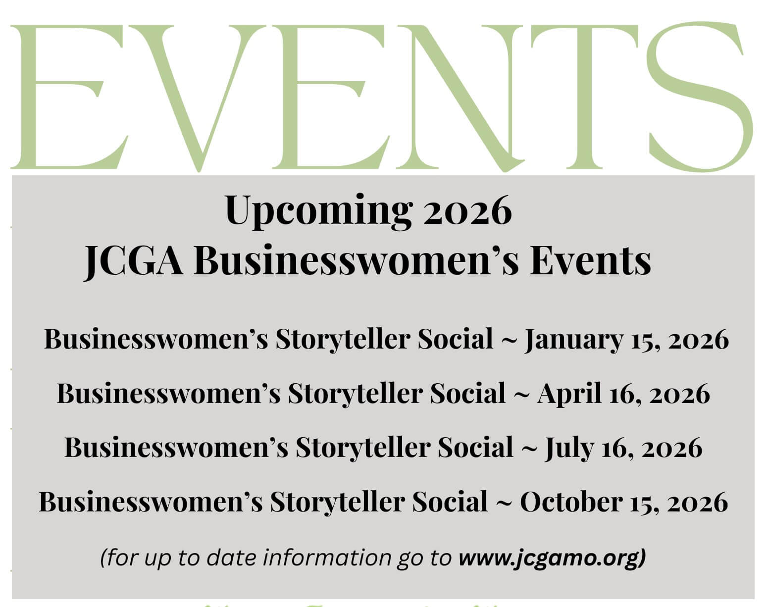Businesswomen's Upcoming Events