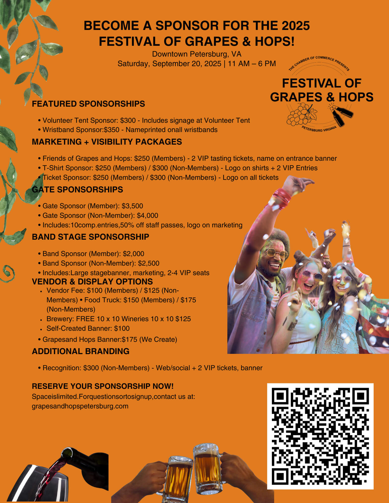 Sponsorship Flyer for The 2025 Festival of G