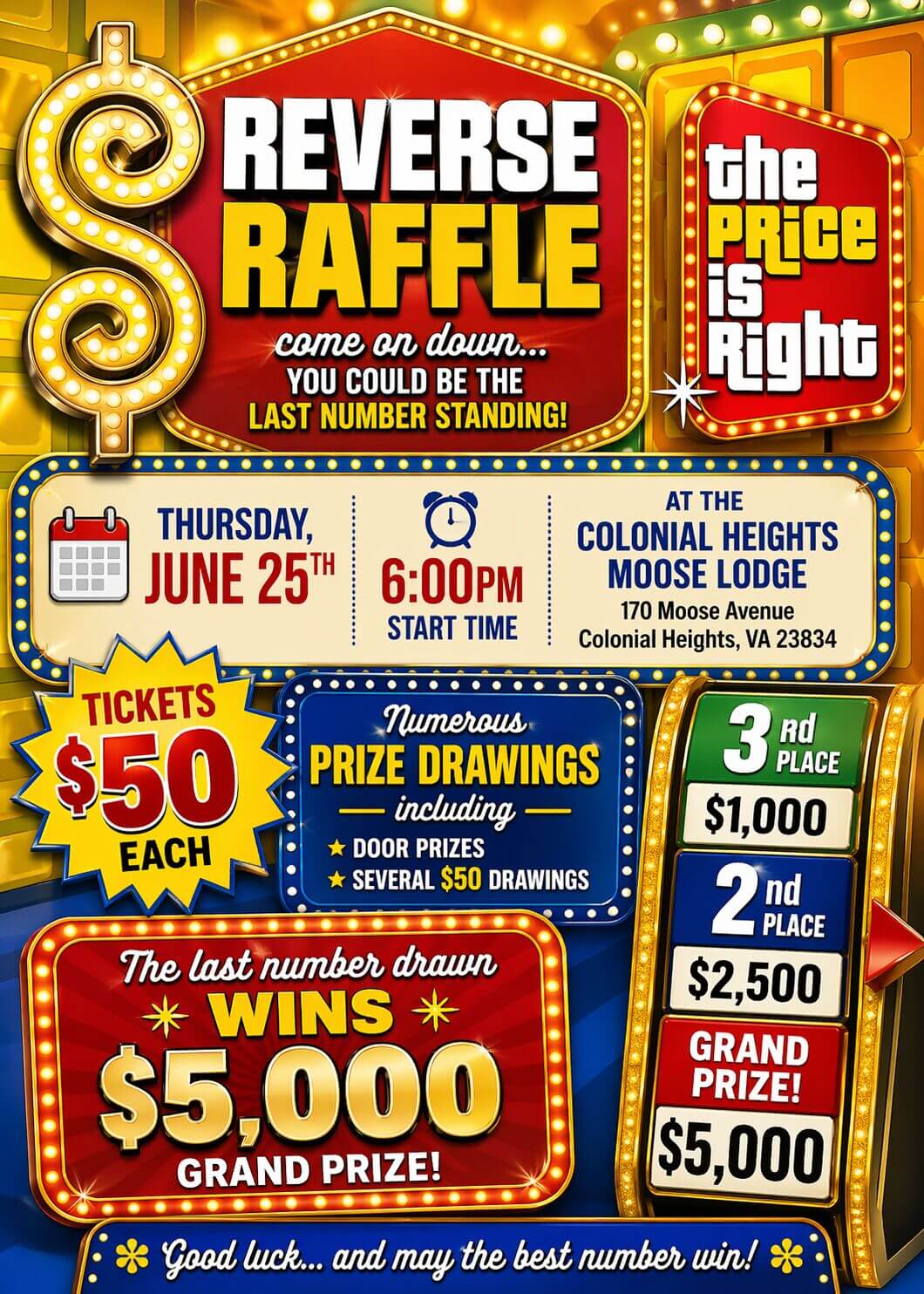 sova reverse raffle flyer