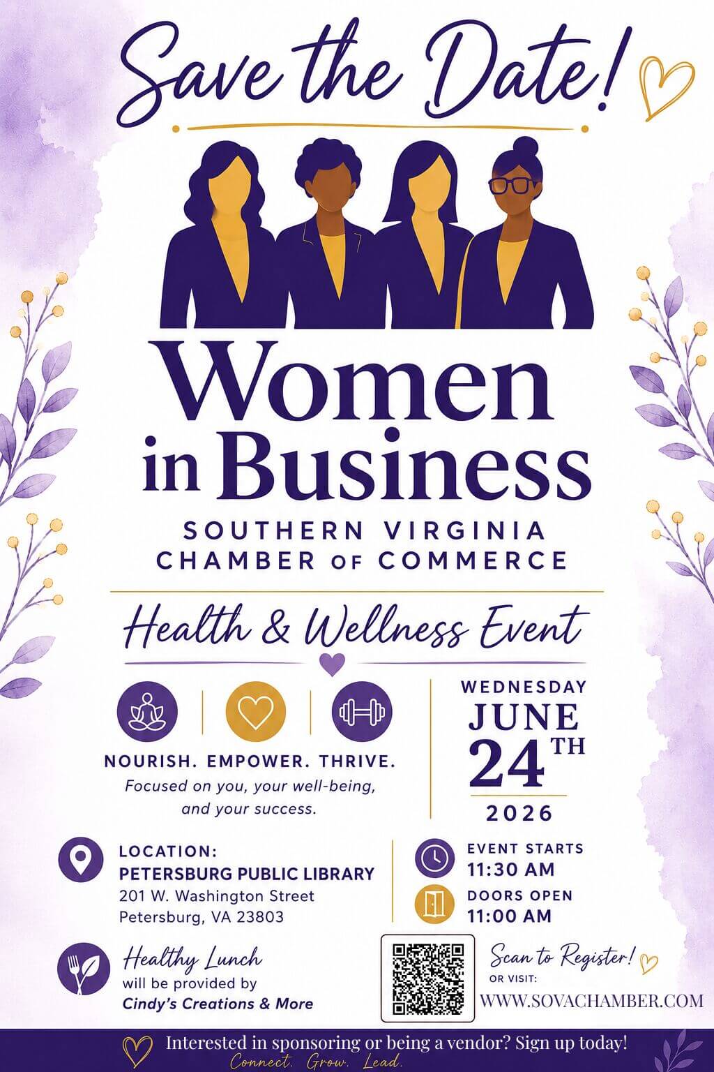 women in business health and wellness flyer