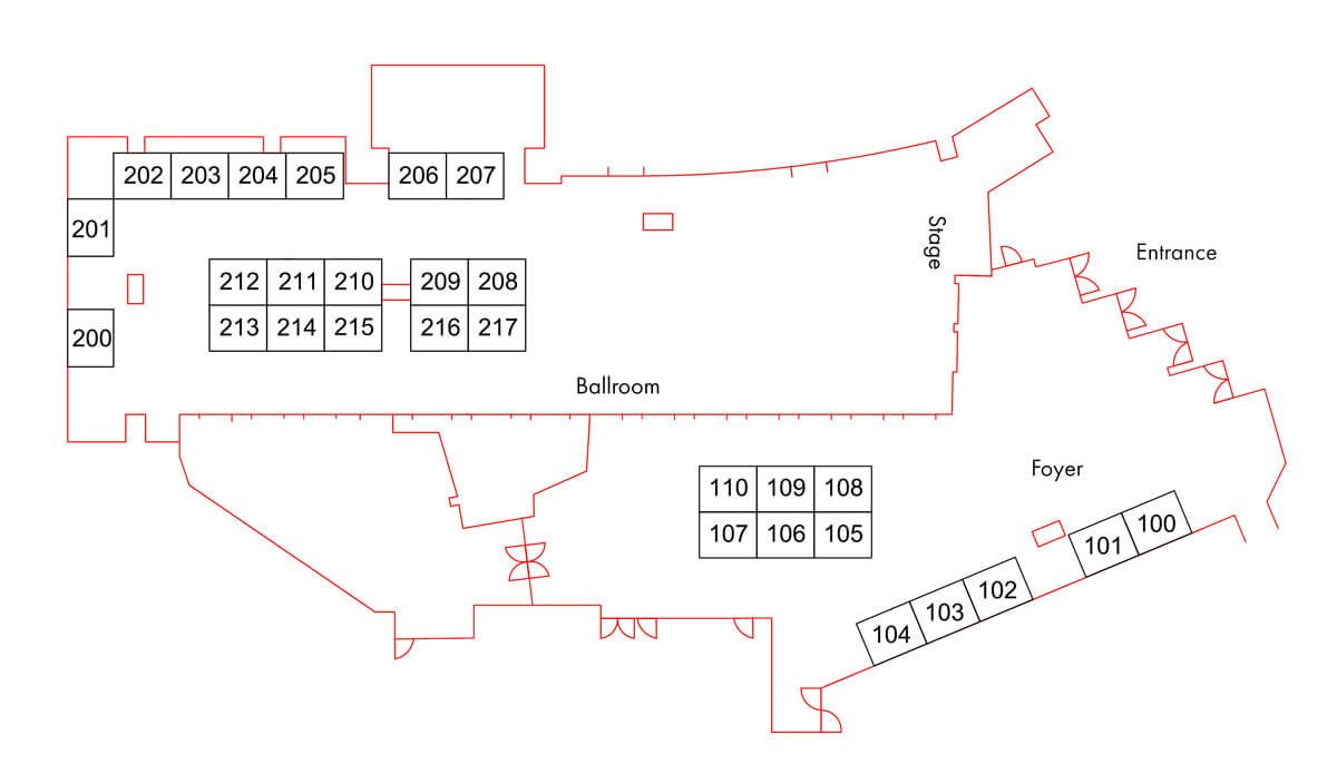 pittsburgh-floorplan_2nd-wave Exhibitor floorplan for the Offsite Construction Summit in Pittsburgh, PA, November 13, 2025