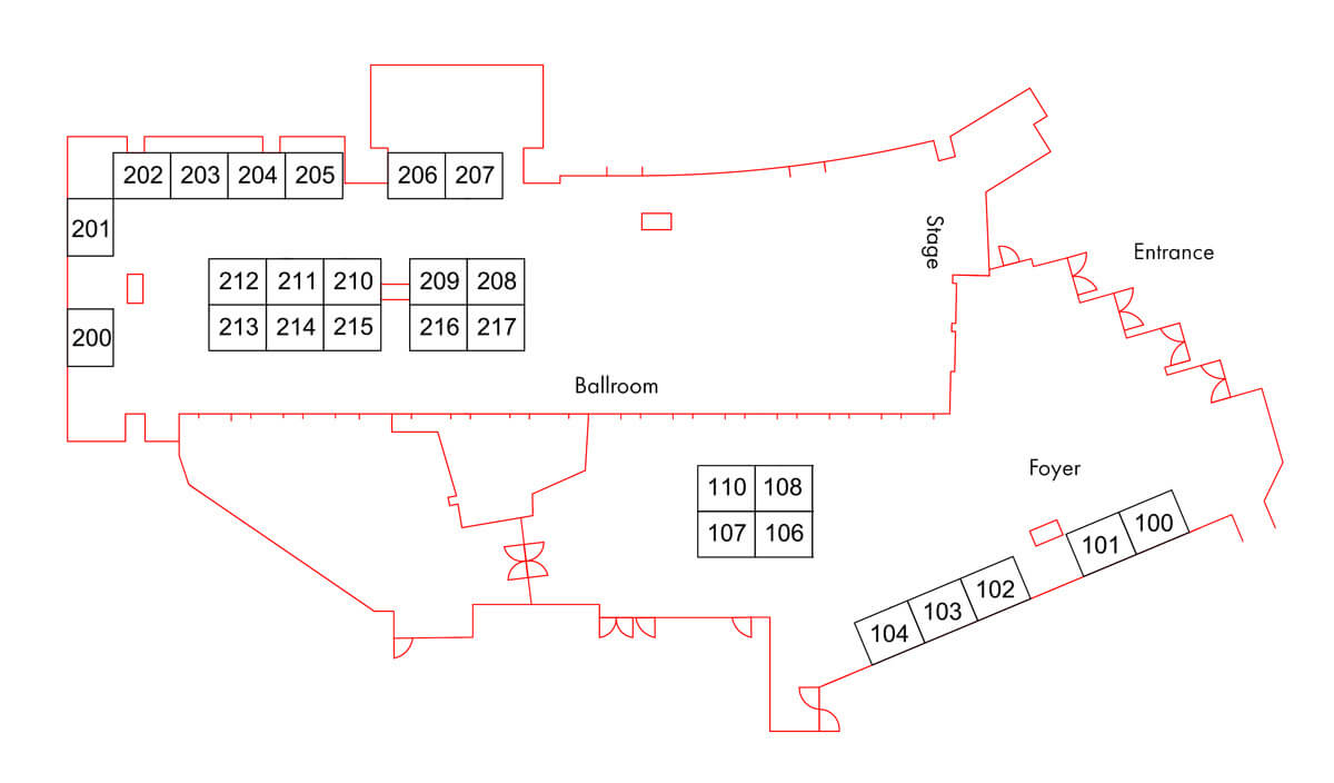 stet-DC01SharedSales & MarketingProposals2-CurrentOffsite exhibitor floorplan for the Offsite Construction Summit in Pittsburgh, PA, on November 13, 2025