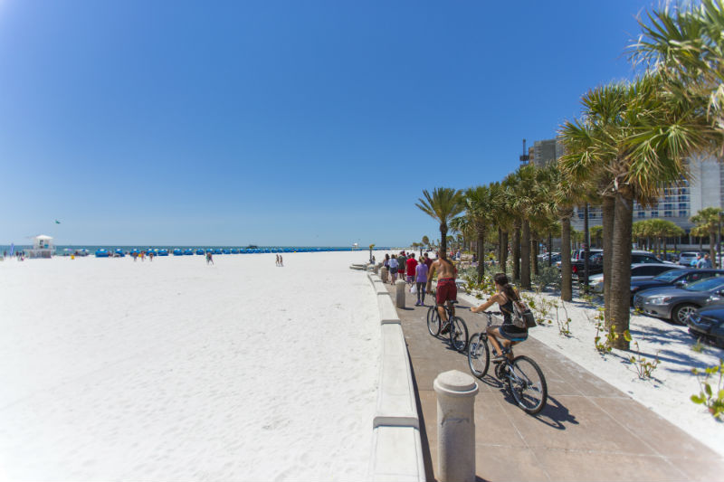 Bikes on Beachside Boardwalk on Clearwater Beach - Tampa Bay Beaches