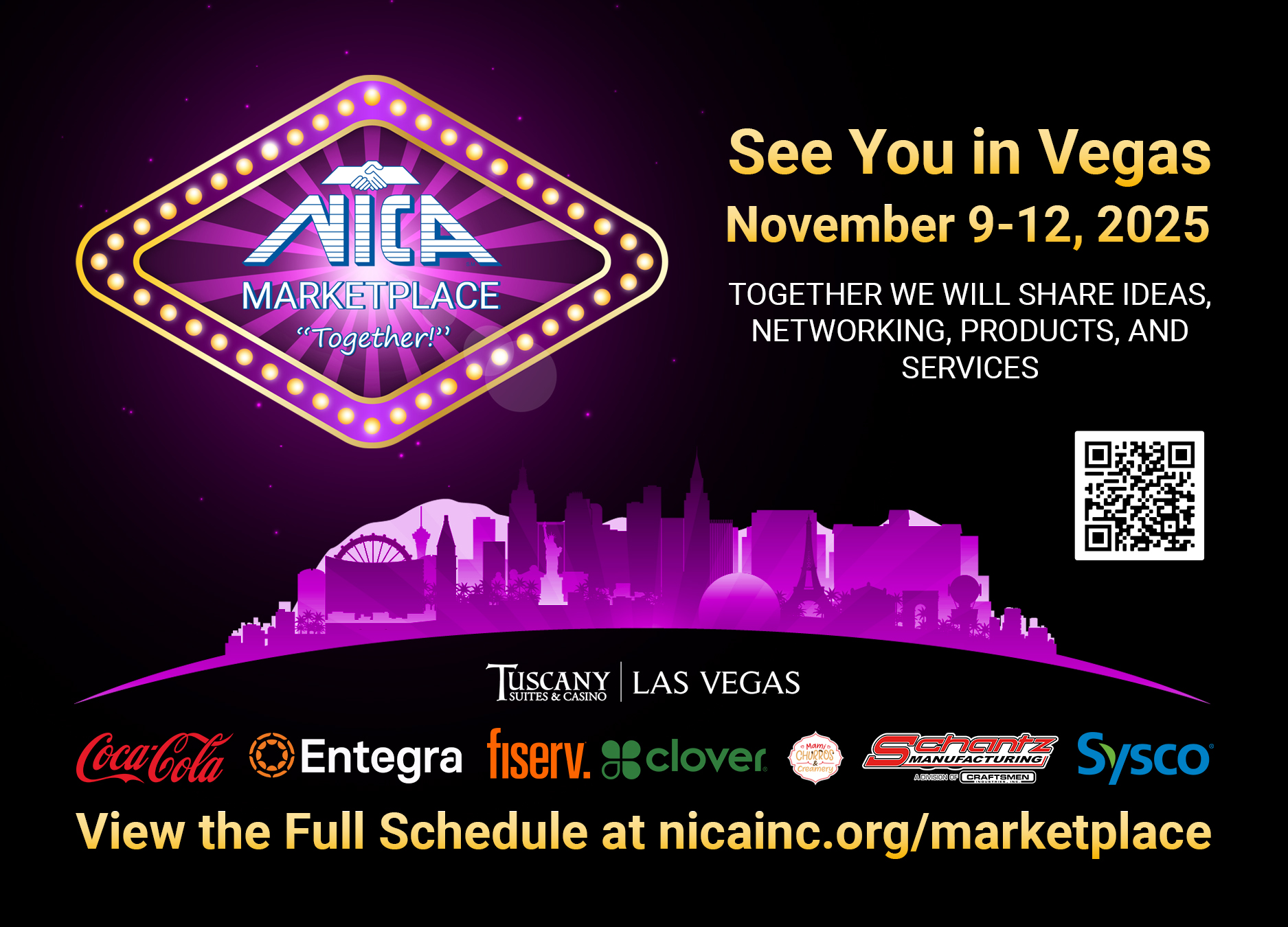 NICA Marketplace Save the Date 2025 Sponsors Schedule