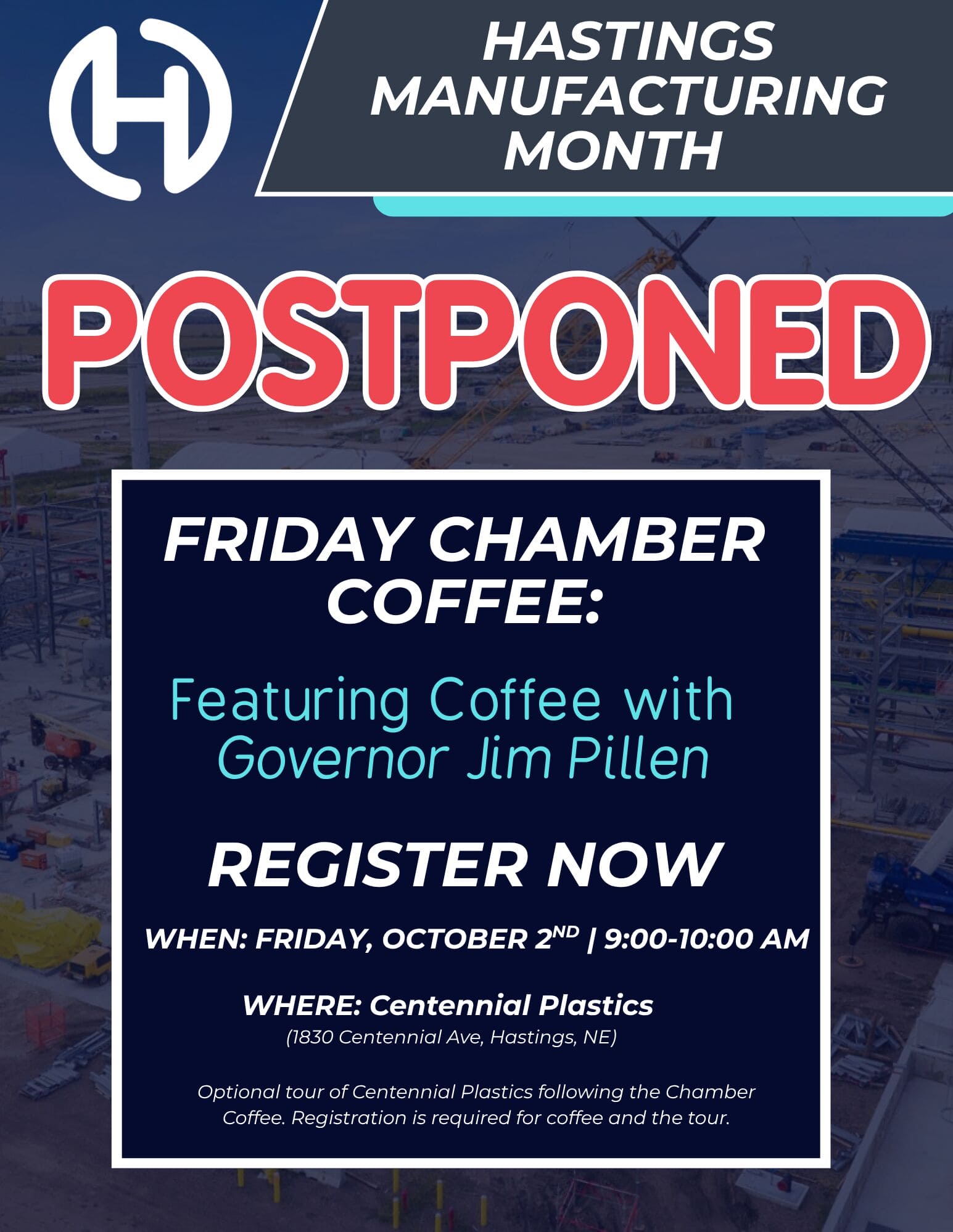 Friday Coffee with Governor Jim Pillen - POSTPONED Friday Coffee with Governor Jim Pillen - POSTPONED