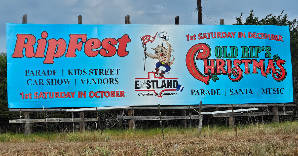 Eastland Chamber Billboard
I-20 Westbound at Ranger Exit 349