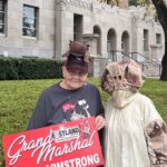 Grand Marshal Bette Armstrong standing proudly with Old Rip! 🐢🤠 Bette designed and made the Old Rip costume, as well as the Old Rip cap she is wearing. Thank you, Bette, for being one of Old Rip’s biggest supporters and for all you do to keep our Eastland legend alive! Photo courtesy of Eastland County Today Newspaper!