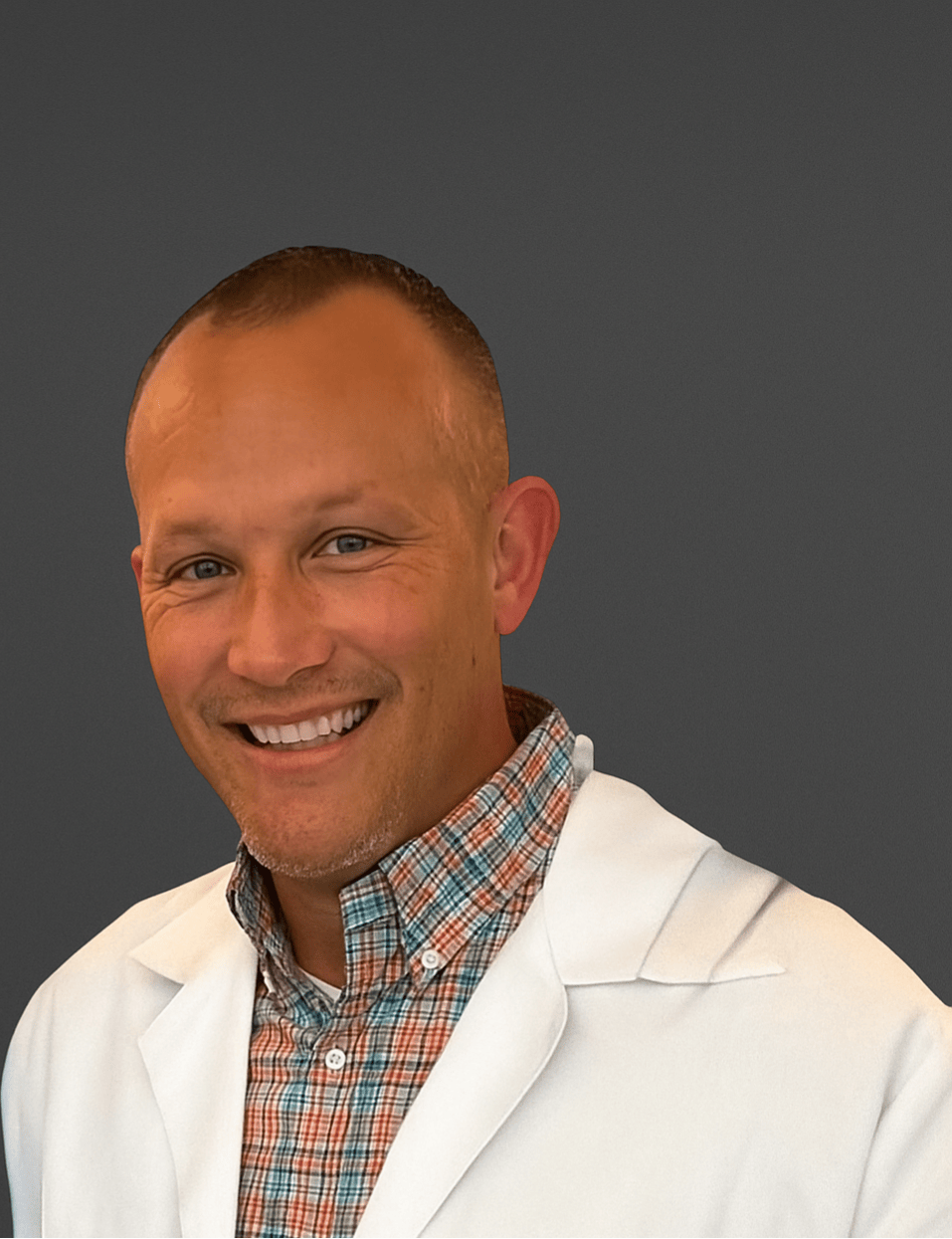 Smiling Doctor in Lab Coat