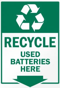 batteries recycle sign