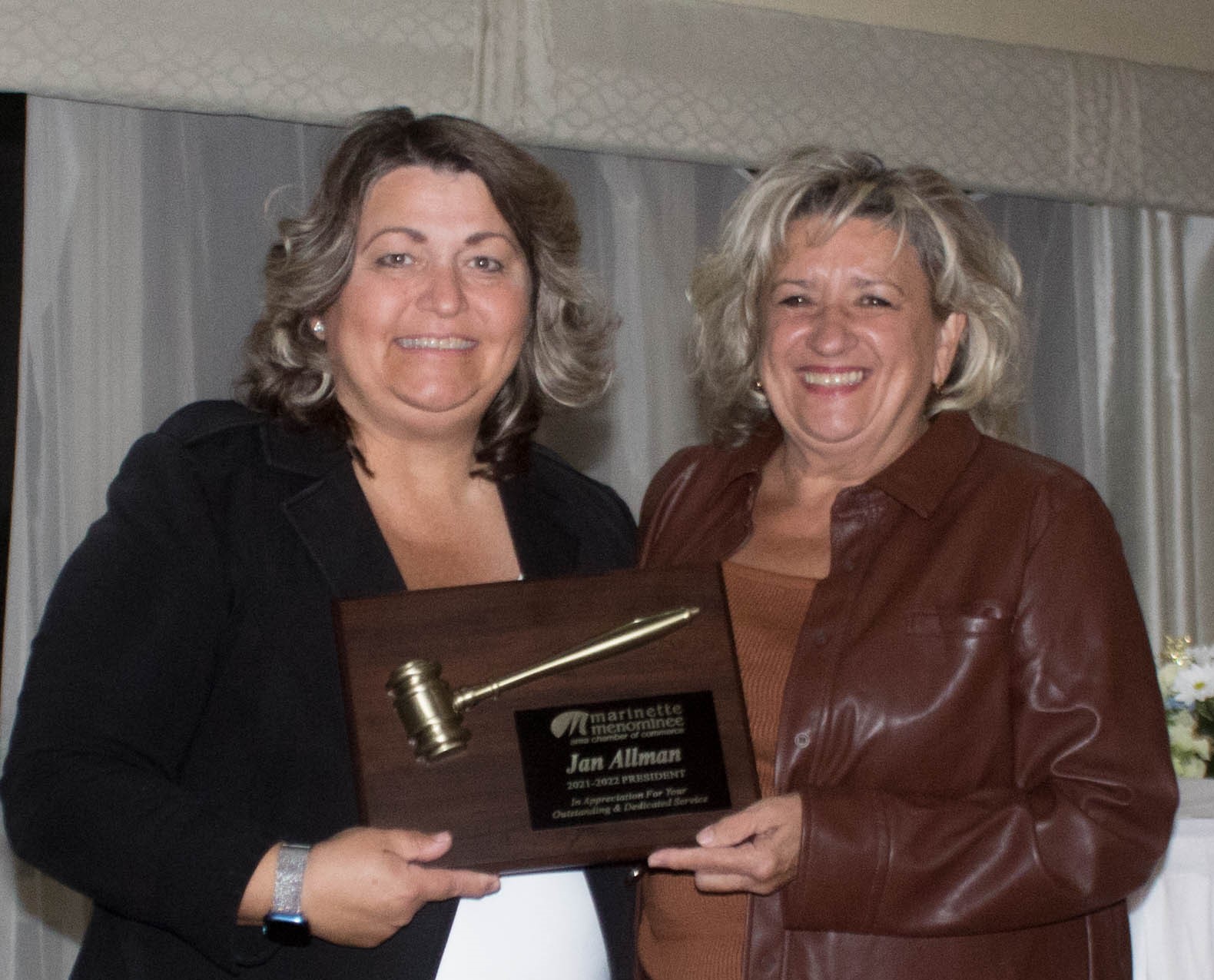 Outgoing Board President, Jan Allman &amp; Chamber Executive Director, Jacqueline Boudreau