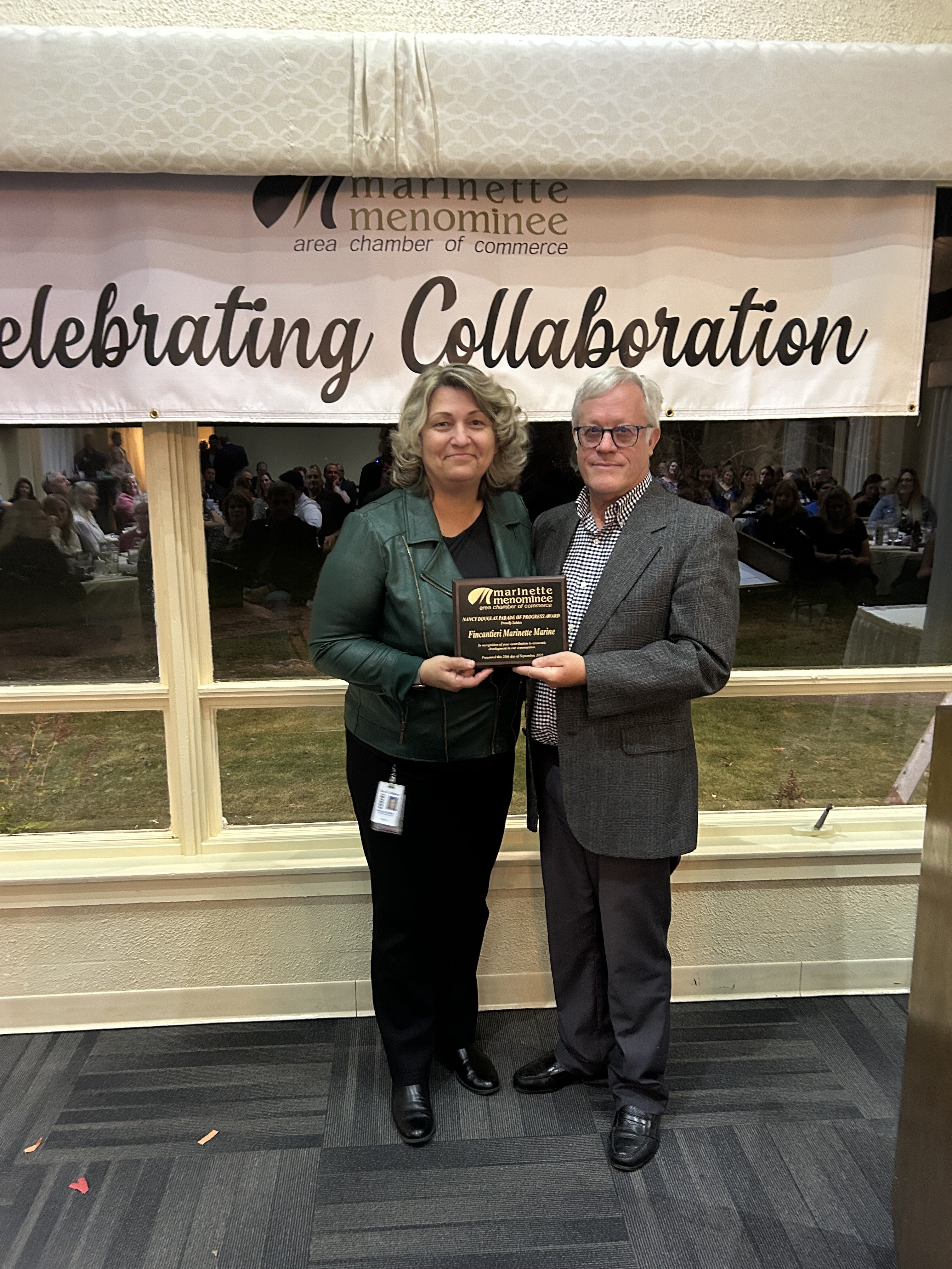 2025 Nancy Douglas Parade of Progress Recipient: Fincantieri Marinette Marine - Jan Allman, CEO / John Hofer, Provident Health Foundation ED