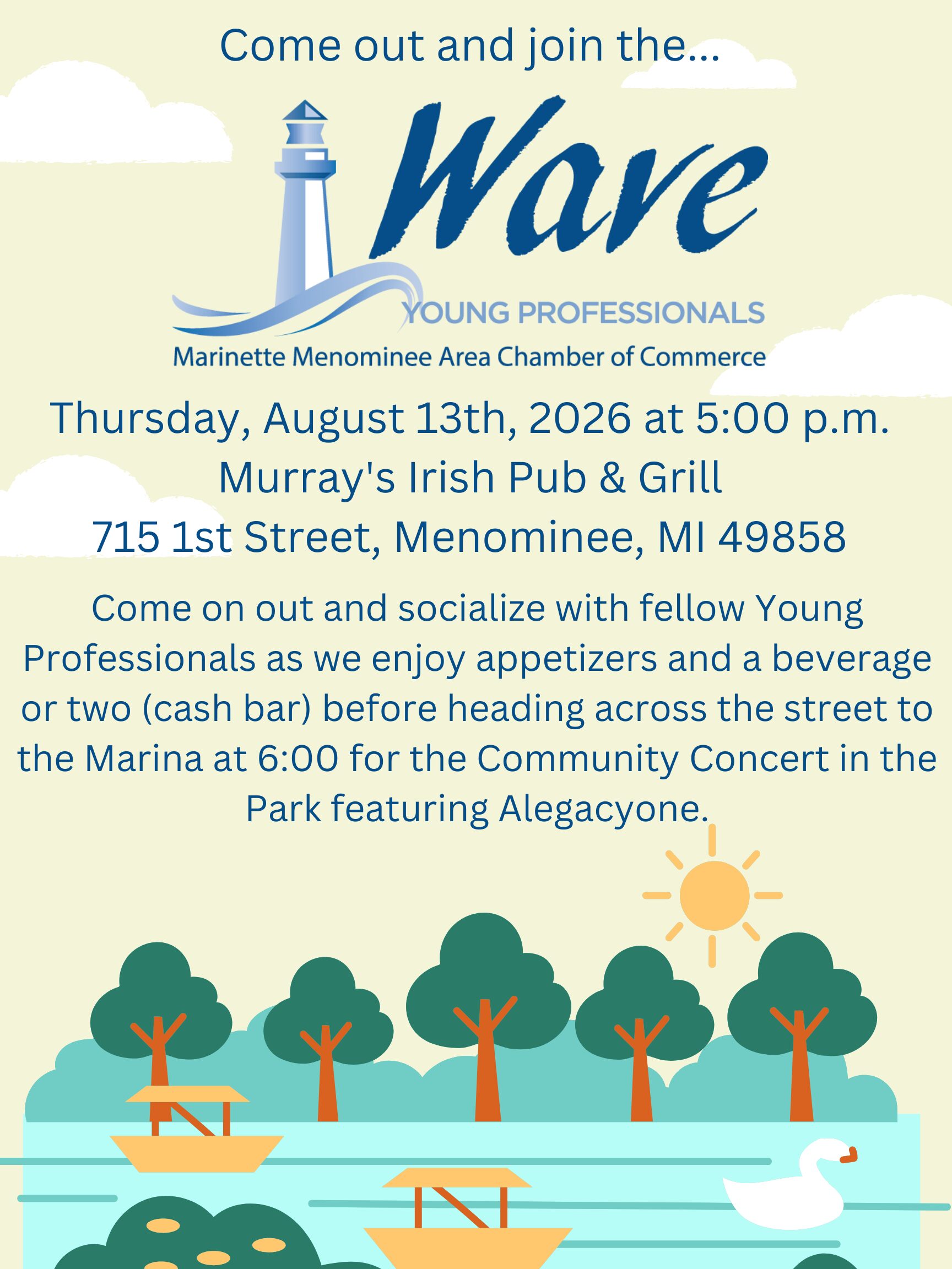 2026 Concert in the Park- 8.13 Get Registered by Emailing Ellen Grabian at ellen.grabian@mandmchamber.com