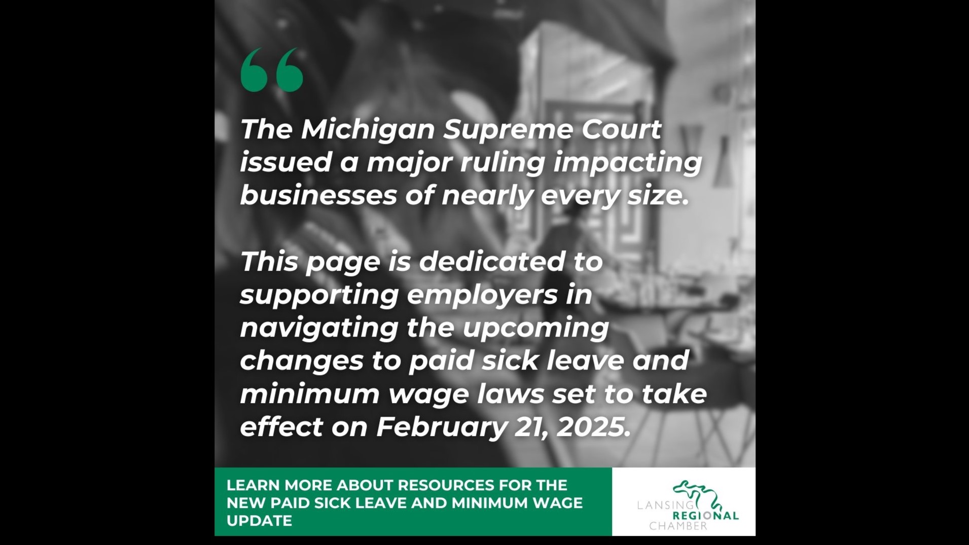 Paid Sick Leave & Minimum Wage Update - Lansing Regional Chamber of ...
