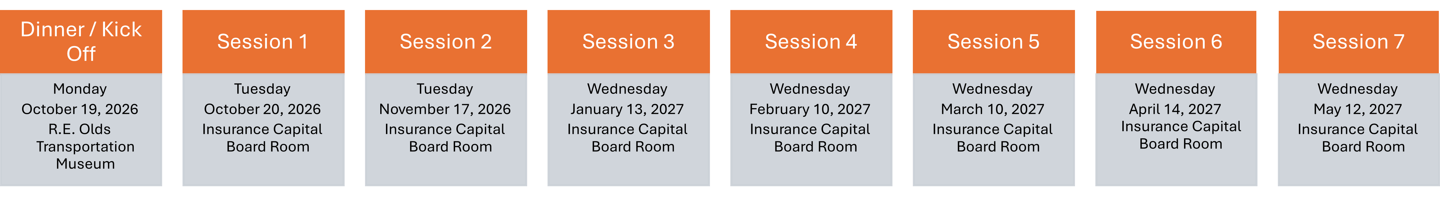 2026 - 2027 Cohort Dates