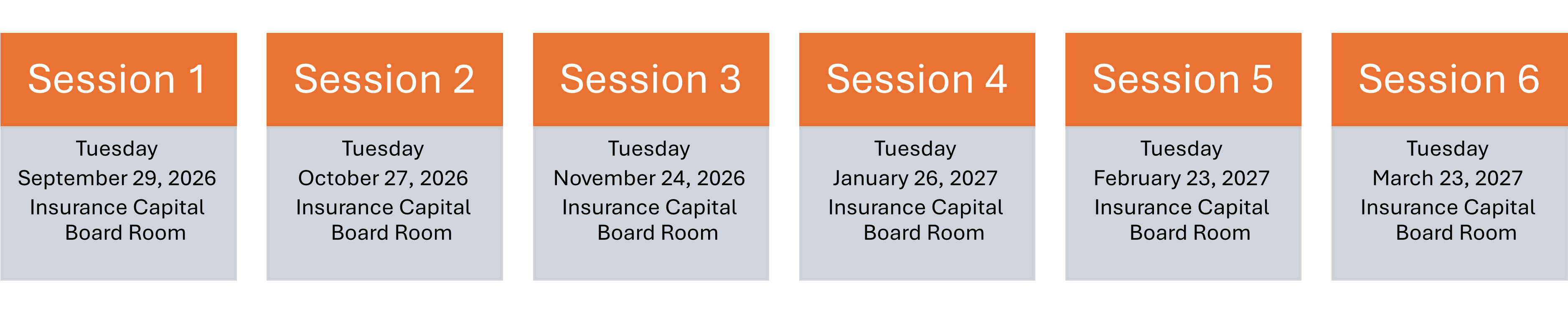 foundation sessions 2026 - 2027 Cohort Dates