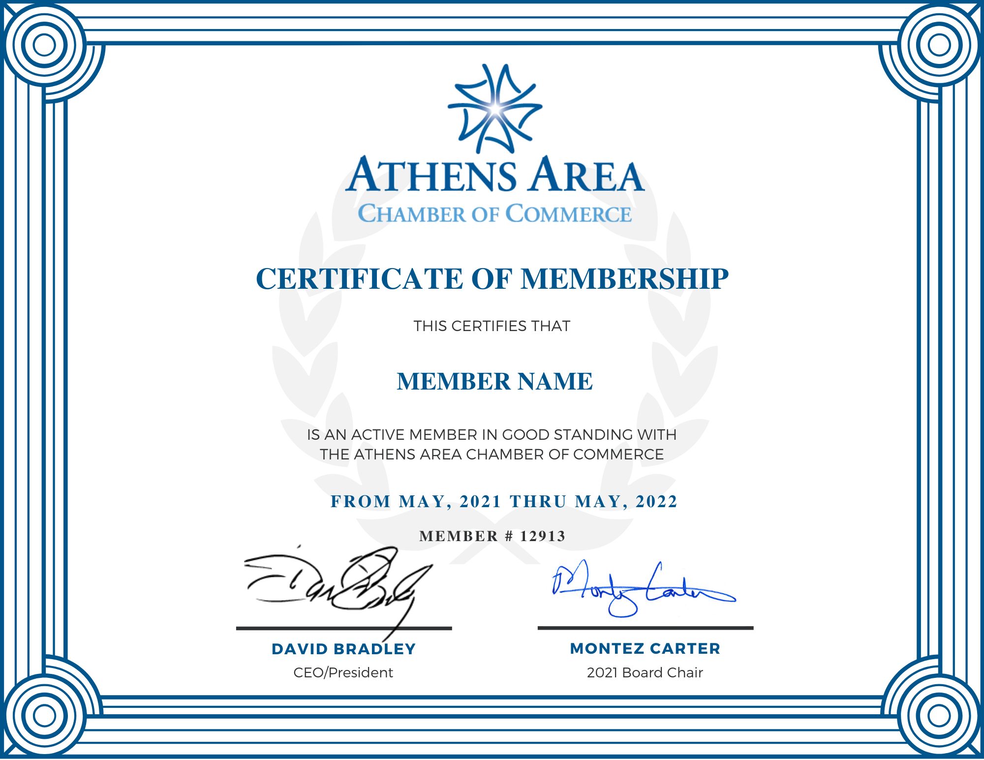 Copy of AACOC Certificate of Membership