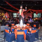 circus decorated table at chairman's ball