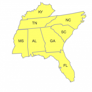 ASA Southeast Region Map