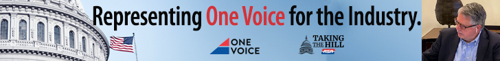 Representing One Voice for the Industry. Banner ad.