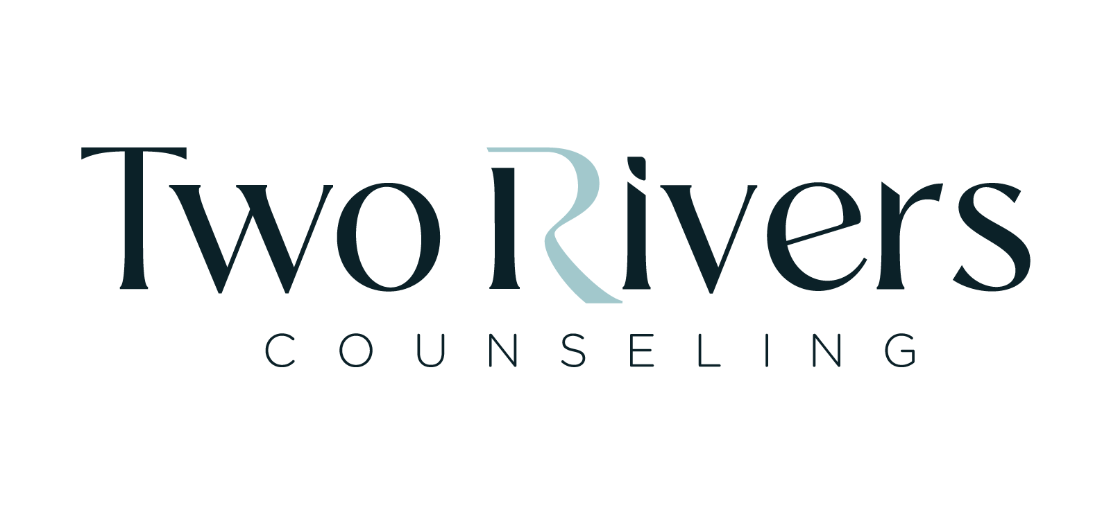 Two Rivers_Primary_Horizontal_Center Aligned_Black with Light Blue_RGB