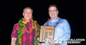 GCA Most Outstanding Committee: Construction Leadership Council (CLC)! 2021 GCA President Emmett Kinney presents the award to CLC Chair (right) Peter Mercuris
