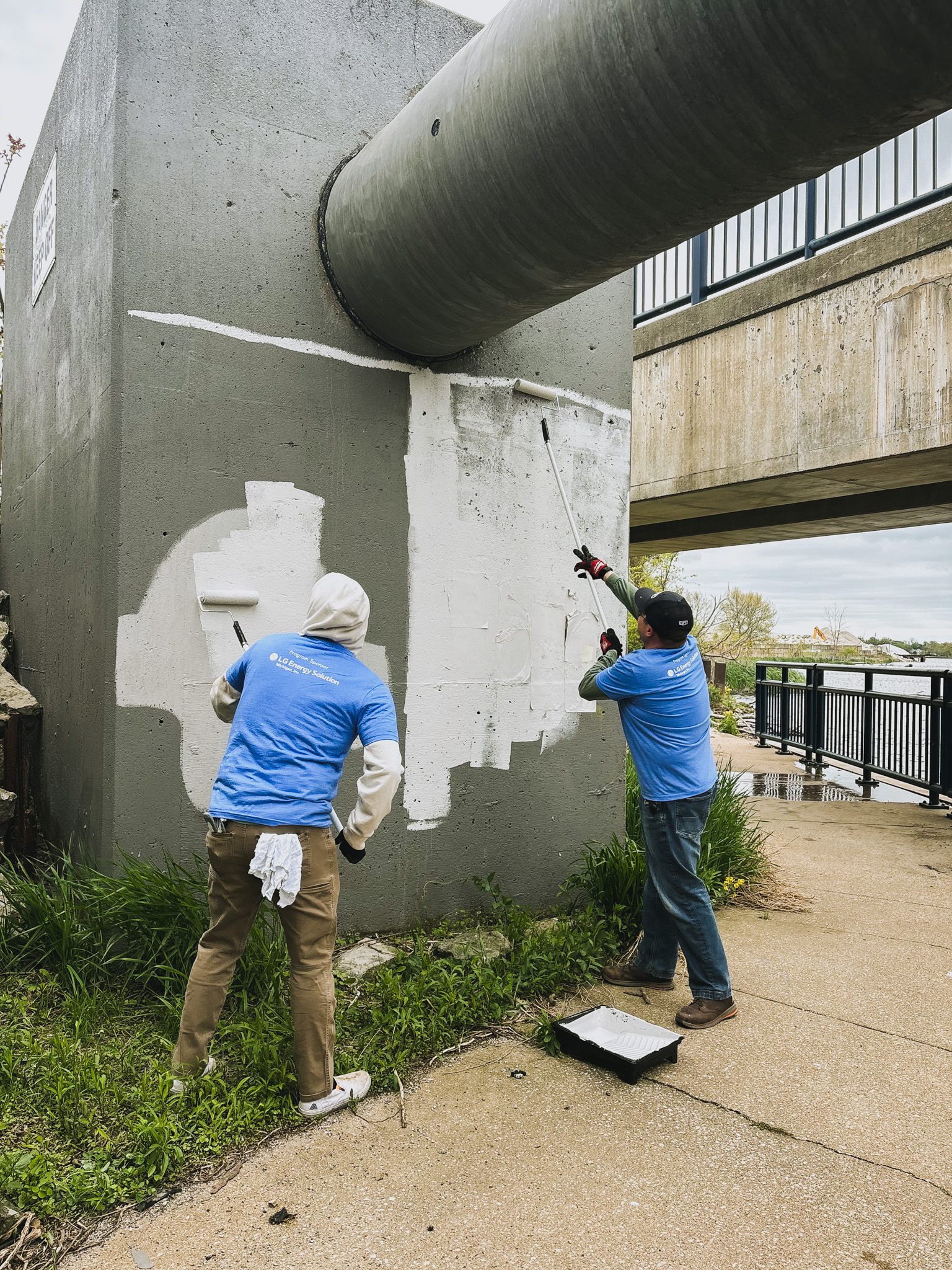 Community Impact Day volunteers painting