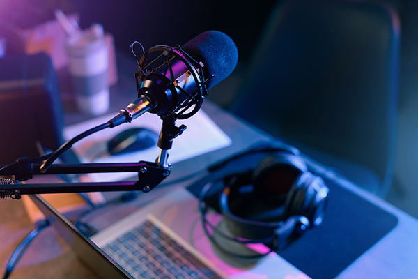Online live radio studio desk