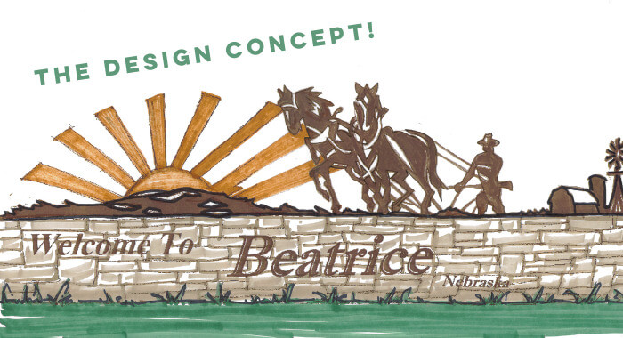 welcome to Beatrice concept sign design