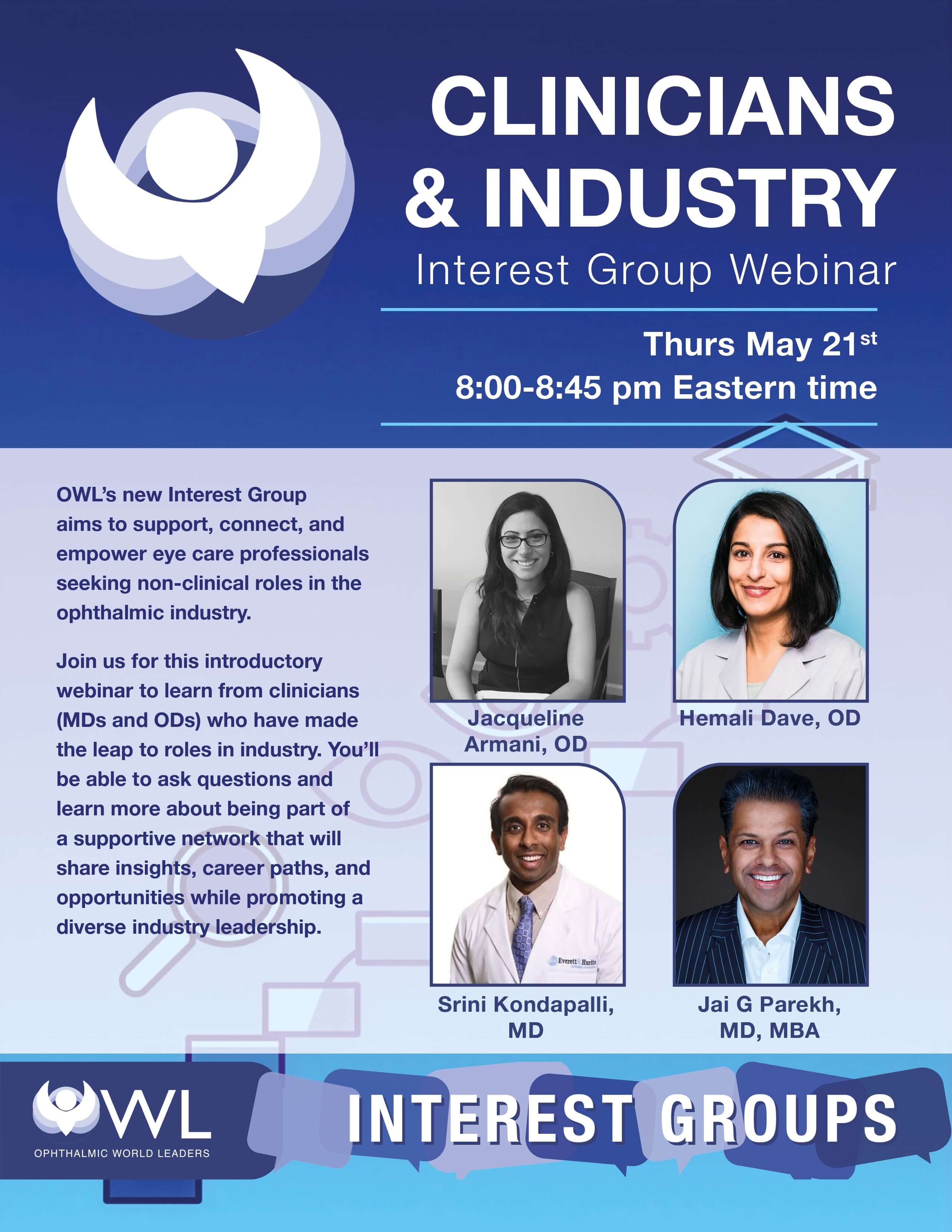 Clinicians & Industry Interest Group Webinar