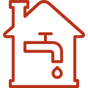001-house utilities icon with house and faucet