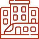 002-infrastructure building and train rail icon