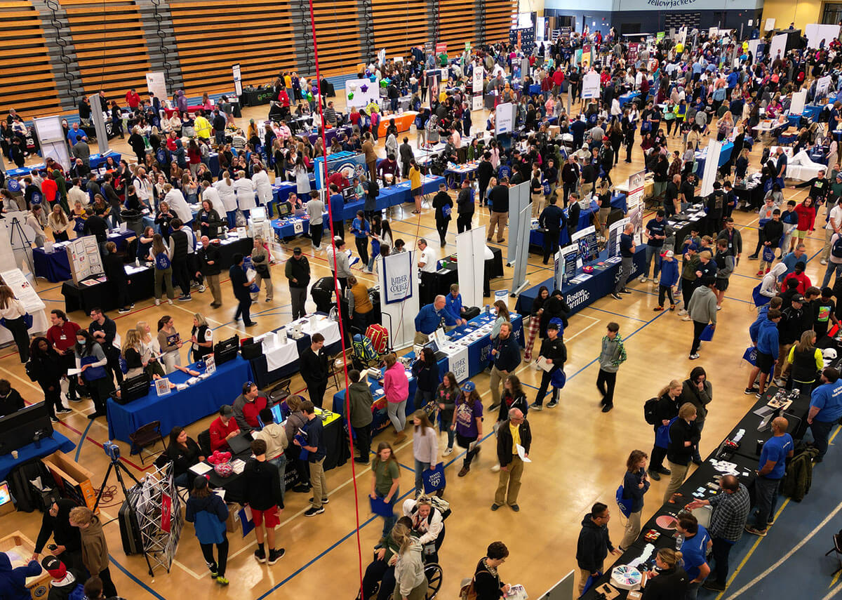 group of kids at career fair