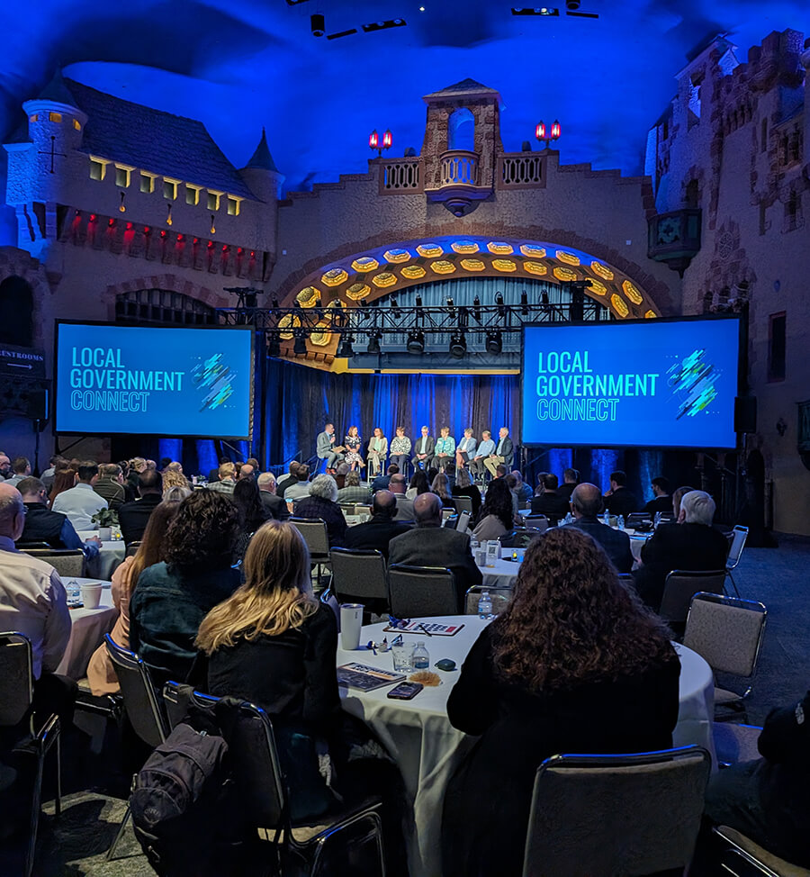 Panel on stage at Local Government Connect