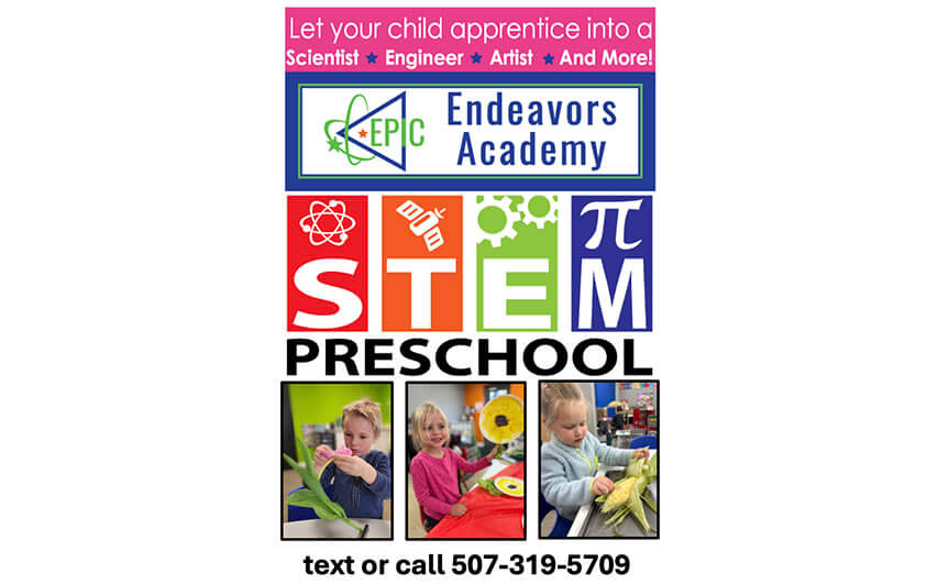 Graphic for EPIC Endeavors Preschool Academy and phots of kids