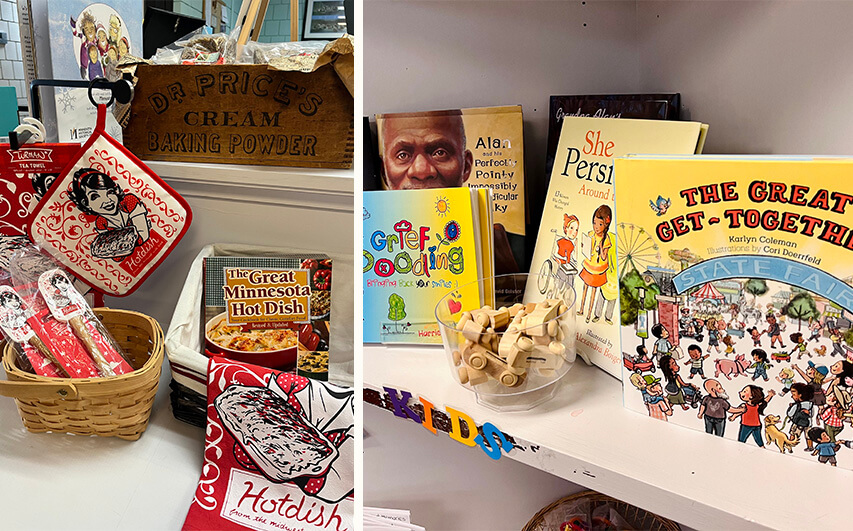 Photos of books and stocking stuffers