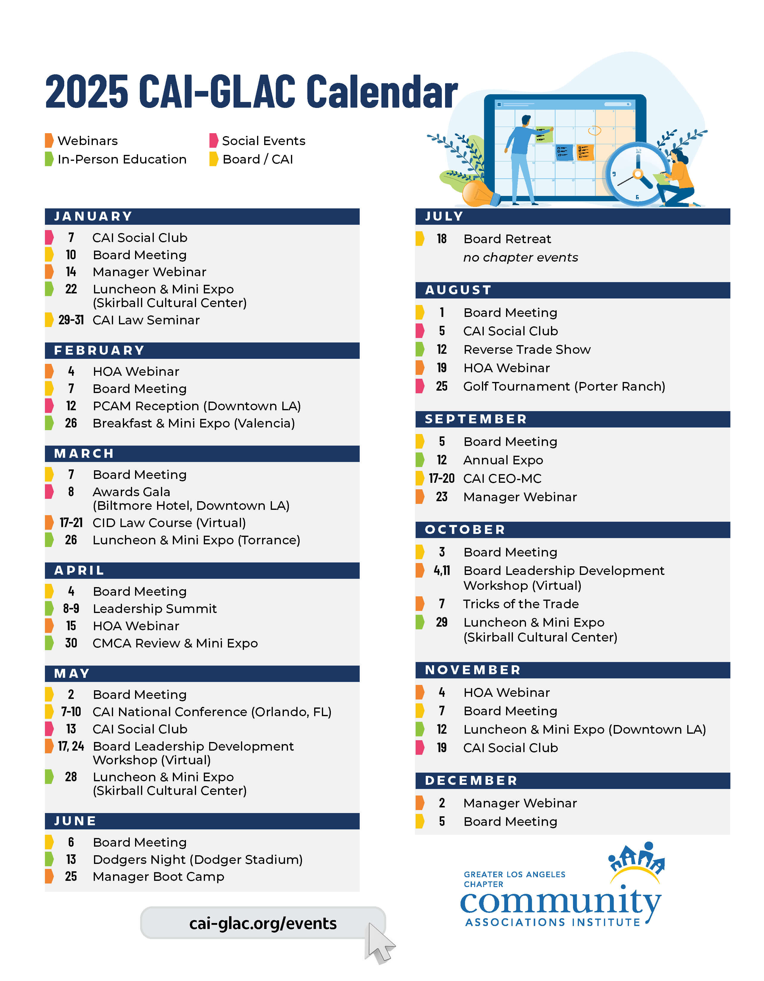 2025 CAI-GLAC Calendar