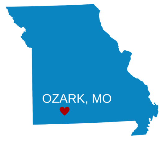 missouri map with ozark