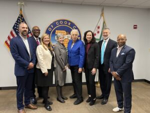Cook County Board President Toni Preckwinkle with Cook County Bureau of Economic Development staff and CFI partners