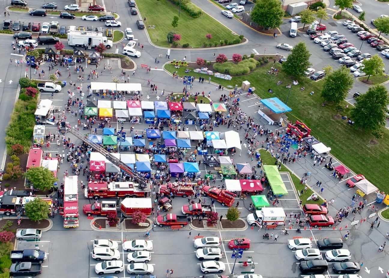 aerial of national night out event