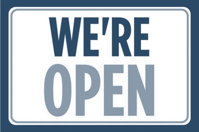 We're Open