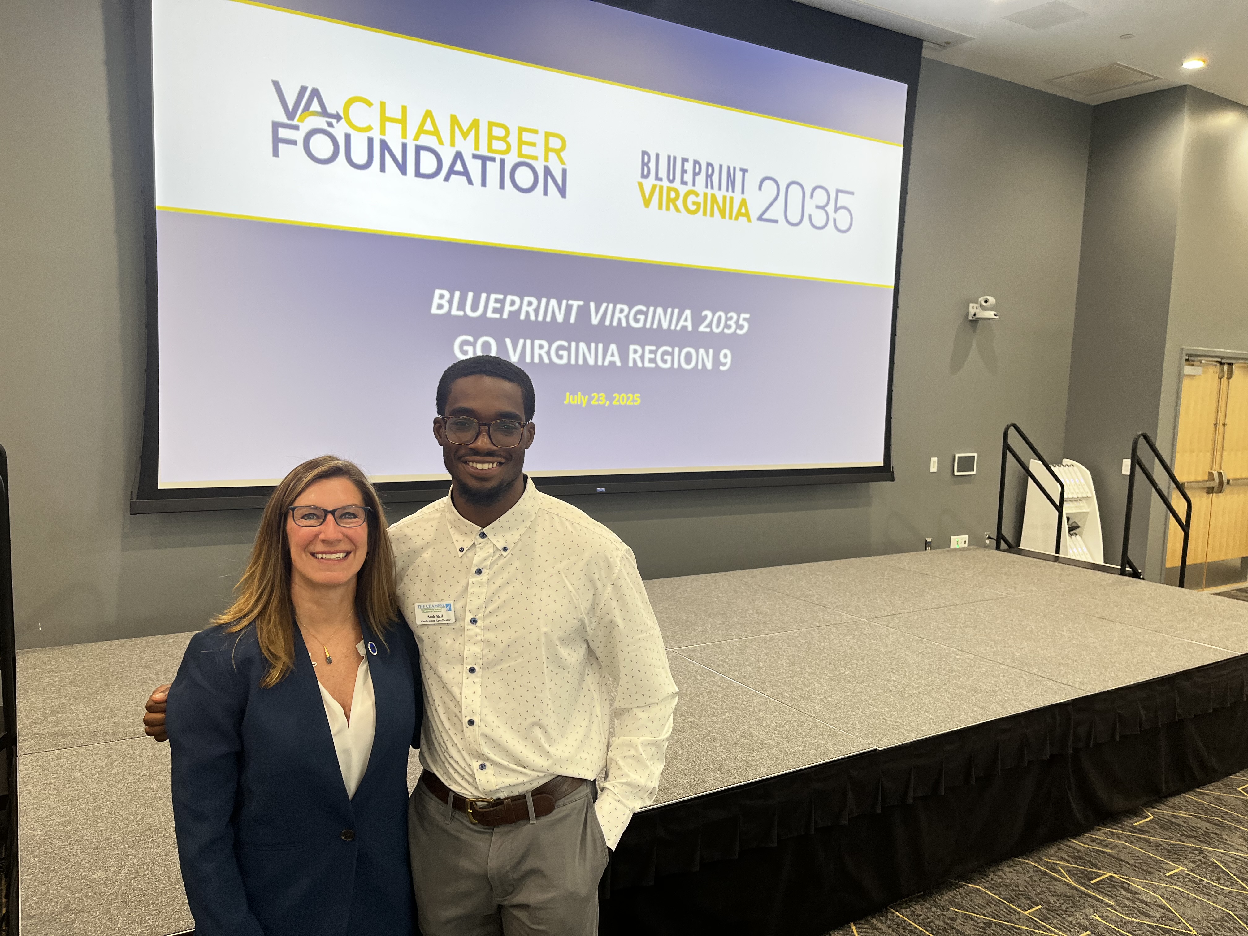 VA Chamber President & CEO Cathie Vick alongside our Membership Coordinator Zachary Hall