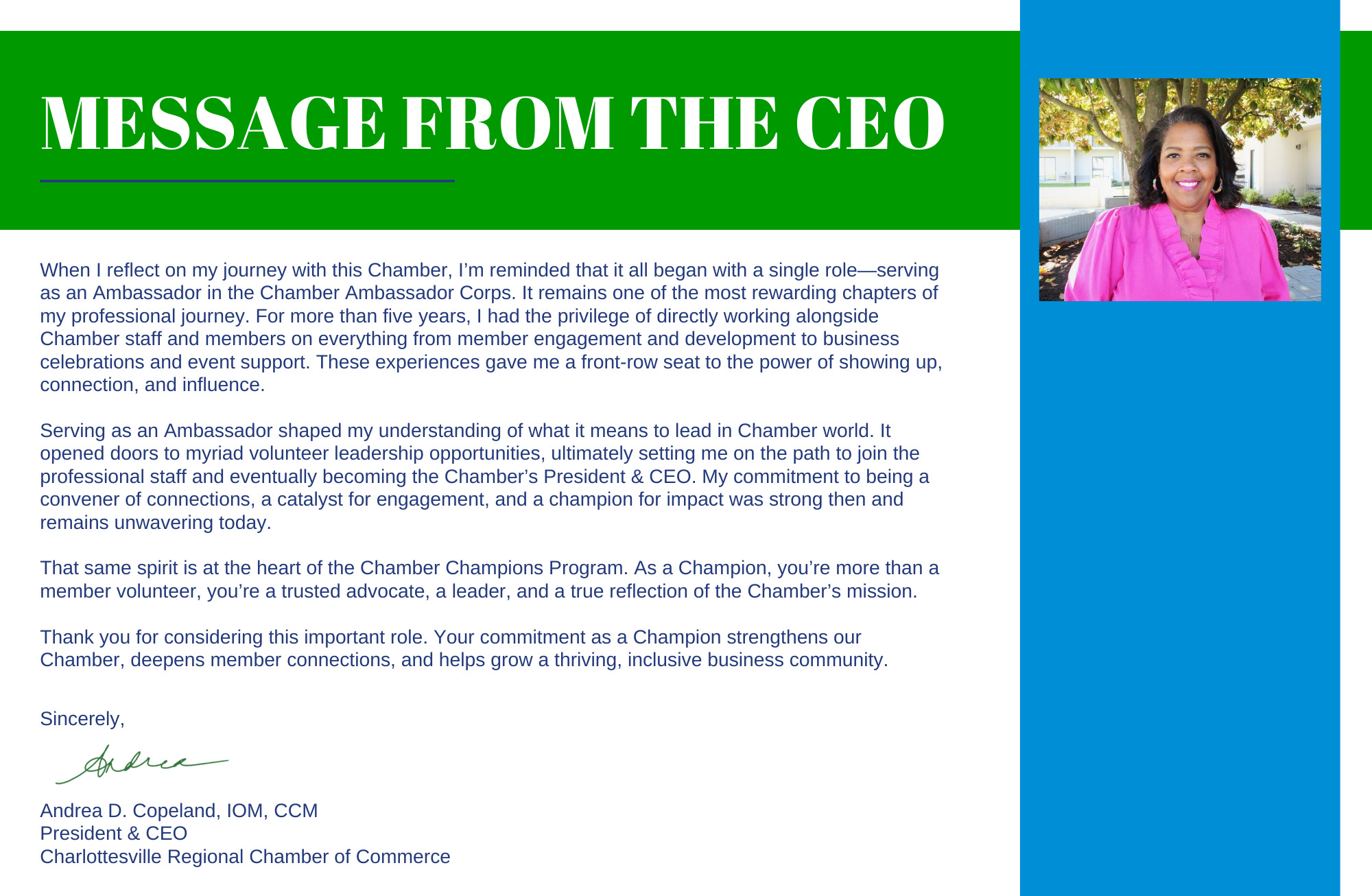Andrea C. Chamber Champions Letter