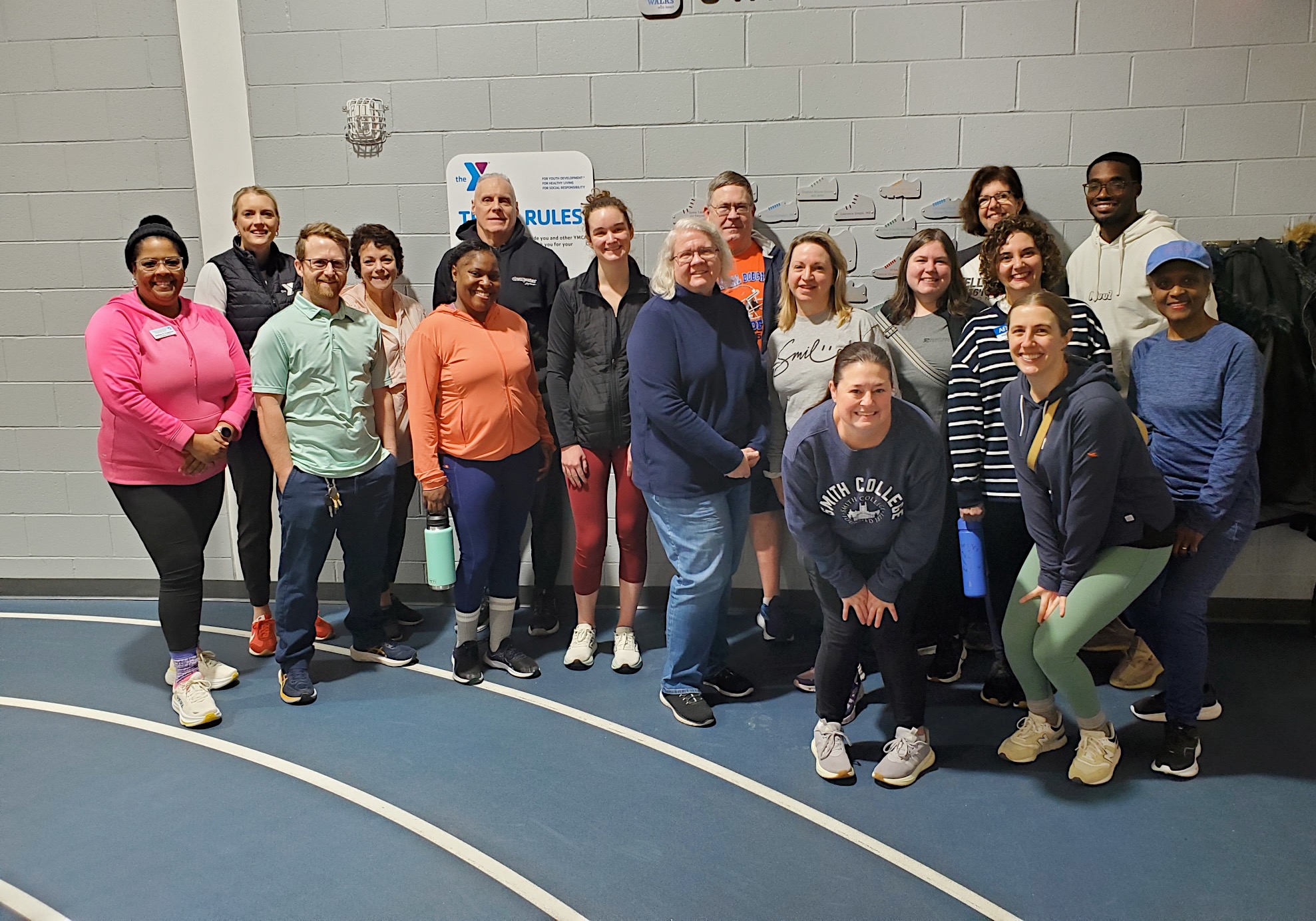 Attendees at the first Netwalking with the CEO pose for a post-walk photo.