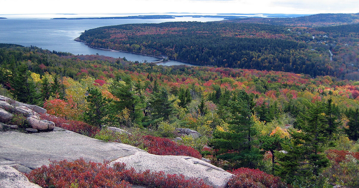 National parks to visit this fall – Acadia National Park autumn foliage along the coast