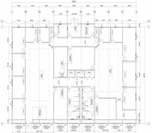 Os planos da planta do edifício de escritórios modular Aries