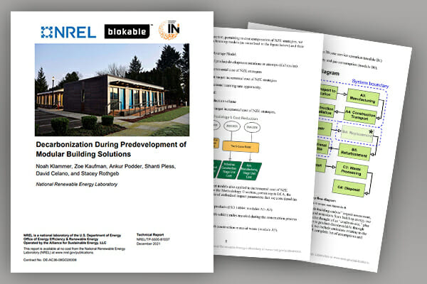 Descarbonização do NREL durante o pré-desenvolvimento de soluções de construção modular