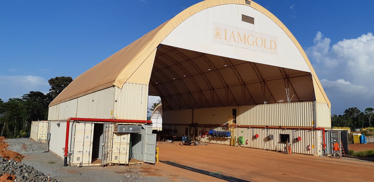 I AM GOLD facility in Suriname, constructed from shipping containers