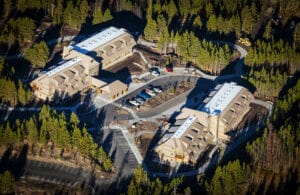 aerial view of Yellowstone Canyon Lodge