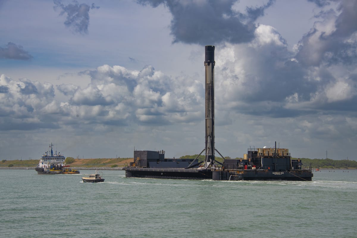 The SpaceX drone ship "Just Read the Instructions" and Falcon 9 booster are towed into port. The booster successfully landed on the droneship 8-1/2 minutes following its launch on 2/29/2024. It was the 11th flight for this booster and the 3rd landing on this droneship.
Port Canaveral, Florida, USA
03/02/2024