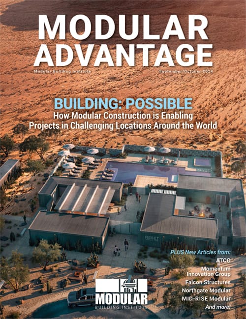 Le magazine Modular Advantage, publié par le Modular Building Institute (Institut de la construction modulaire)